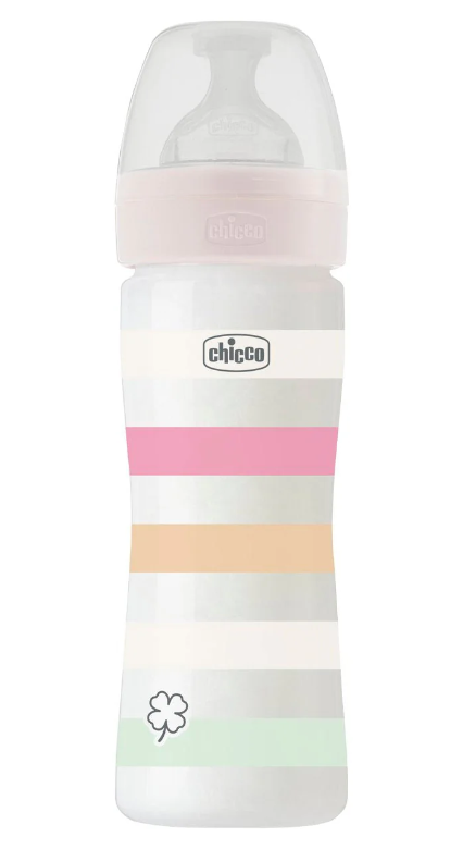 CHICCO - WELL BEING Πλαστικό Μπιμπερό ΘΣ 2m+ (Girl) - 250ml